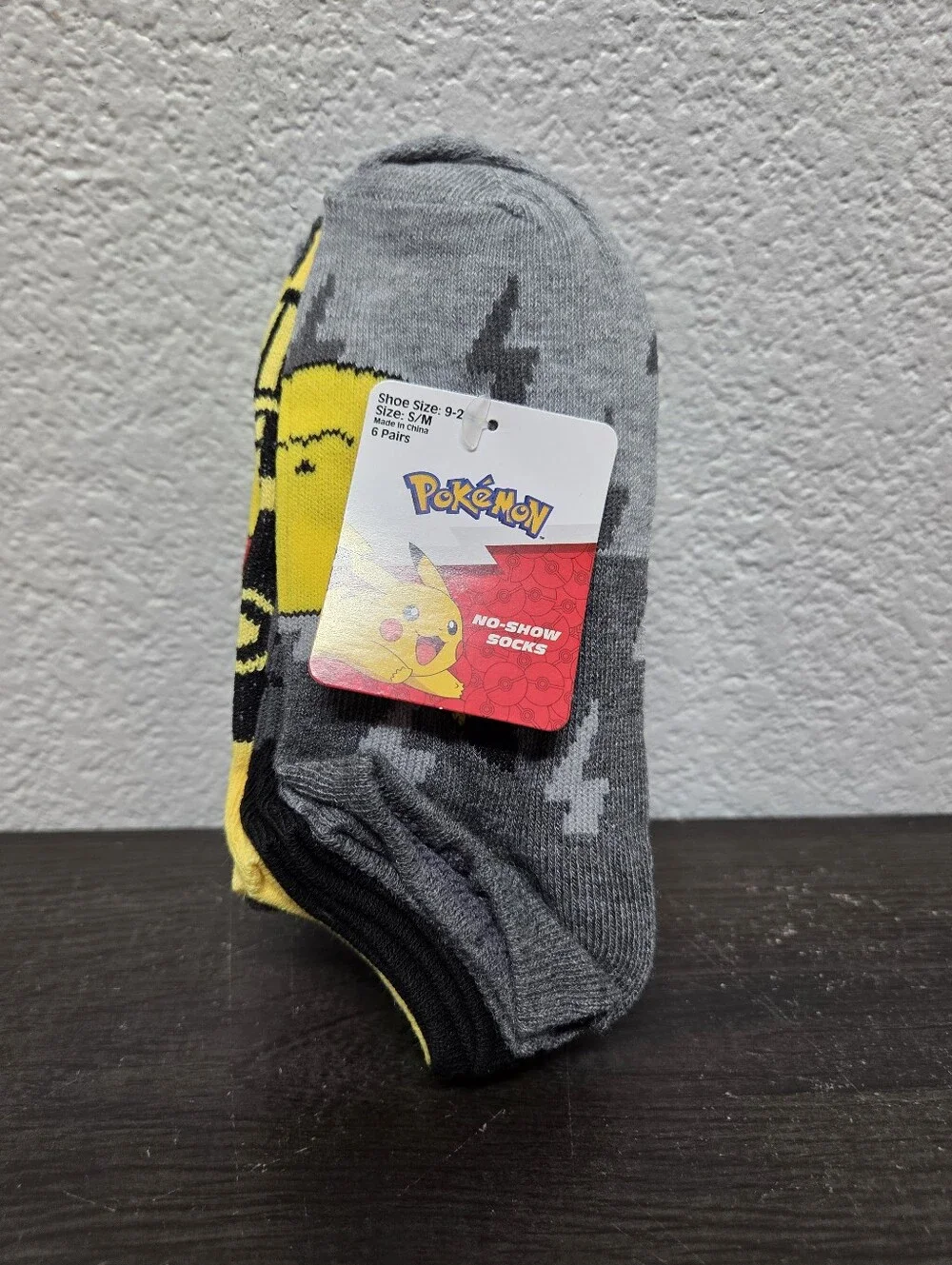 Pokemon Kids No Show Socks Small/Medium 9-2.5 6 Pair Nwt